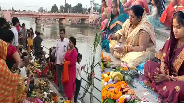 Chhath Puja 2022: घाटों पर उमड़ी भीड़, डूबते सूर्य को छठ व्रतियों ने दिया अर्घ्य