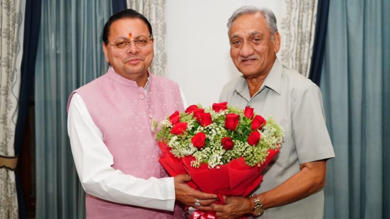 पूर्व मुख्यमंत्री विजय बहुगुणा ने मुख्यमंत्री धामी से की शिष्टाचार भेंट…